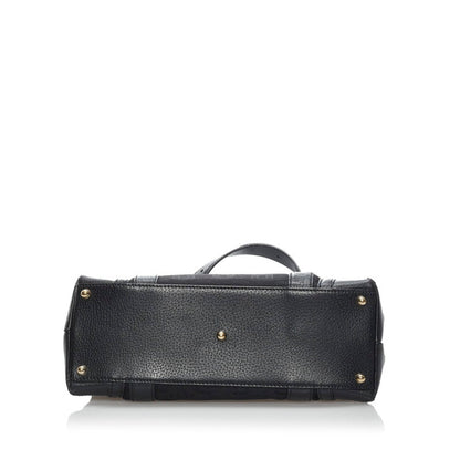 Gucci Horsebit Handbag 145761 Black Canvas Leather Ladies GUCCI