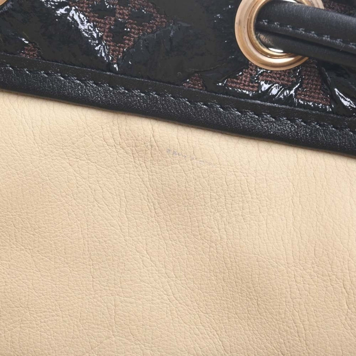 LOUIS VUITTON Monogram Envinil Squeech Shoulder Bag M95259 Black/Brown Women's