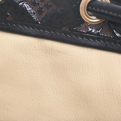 LOUIS VUITTON Monogram Envinil Squeech Shoulder Bag M95259 Black/Brown Women's
