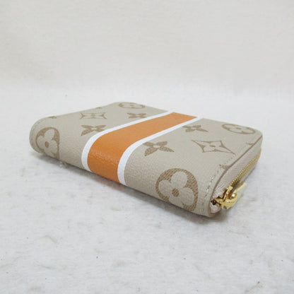 LOUIS VUITTON zip around purse Beige leather monopanum canvas M82691