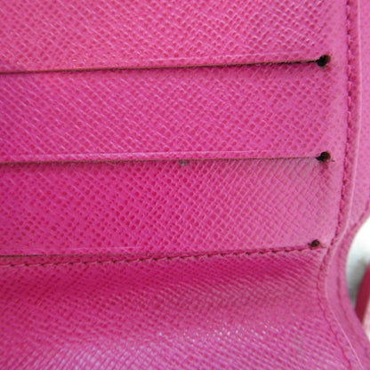 LOUIS VUITTON Compact Zip Round Wallet Brown Fuschia PVC coated canvas M95188