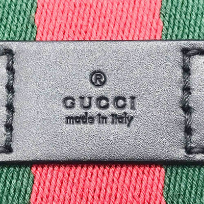GUCCI Shoulder Bag Sherry Line GG Canvas Leather 471454 Black Beige