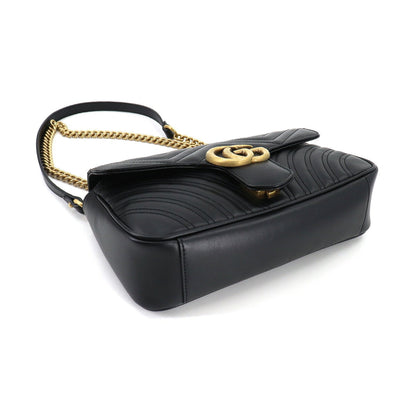 Gucci GG Marmont Quilted Small Shoulder Bag Leather Black 443497