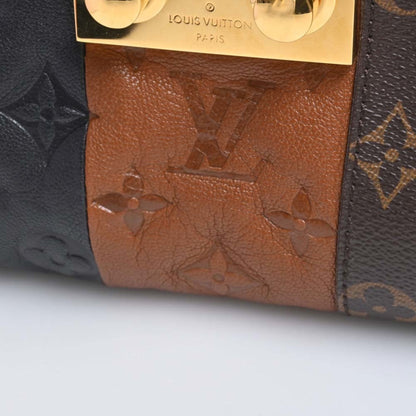 LOUIS VUITTON Monogram Blox Pochette Shoulder Bag M40506 Brown/Black/Blue Women's
