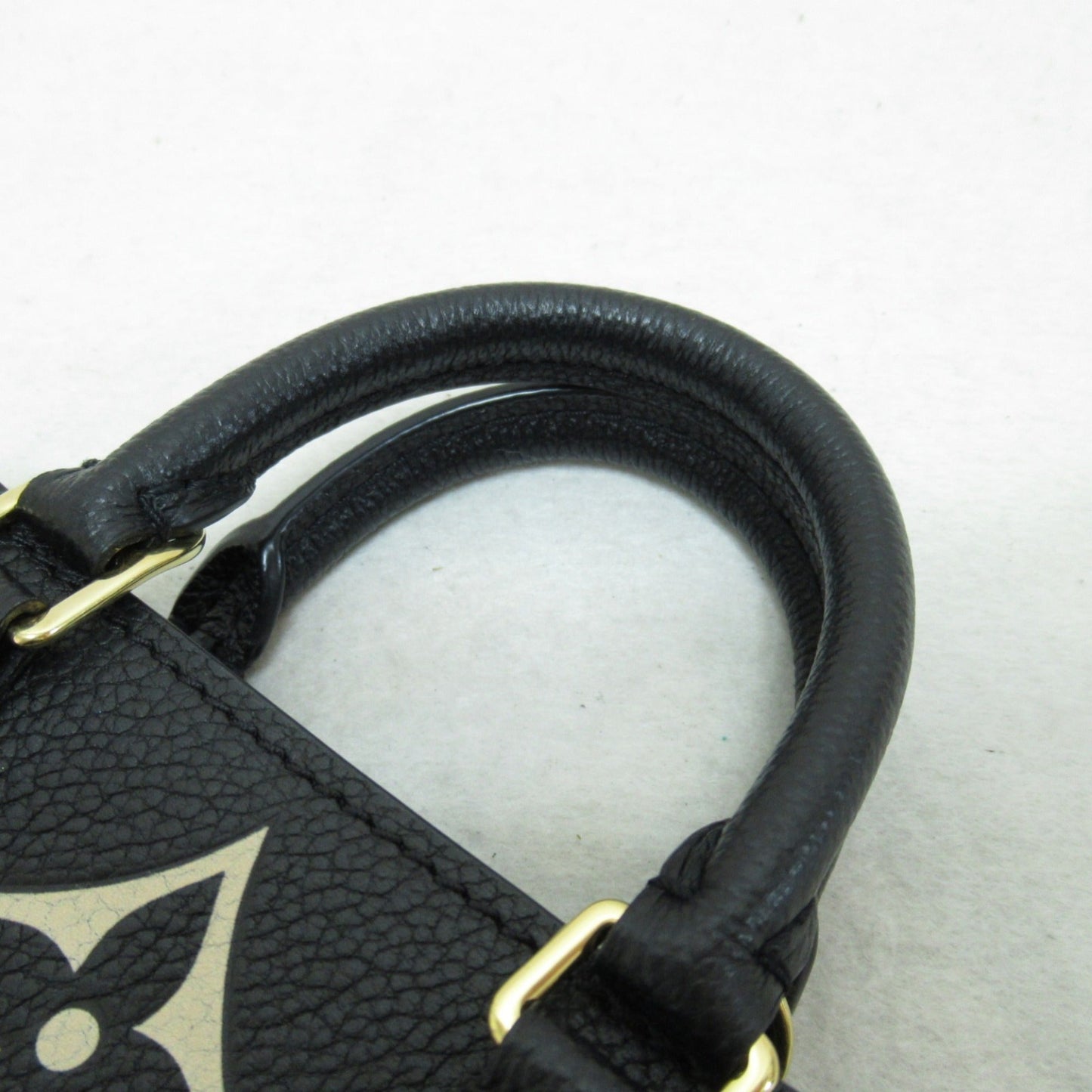 LOUIS VUITTON Petit Sac Plat Shoulder Bag Black Beige Monogram empreinte leather M81416