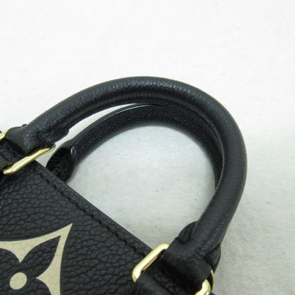LOUIS VUITTON Petit Sac Plat Shoulder Bag Black Beige Monogram empreinte leather M81416