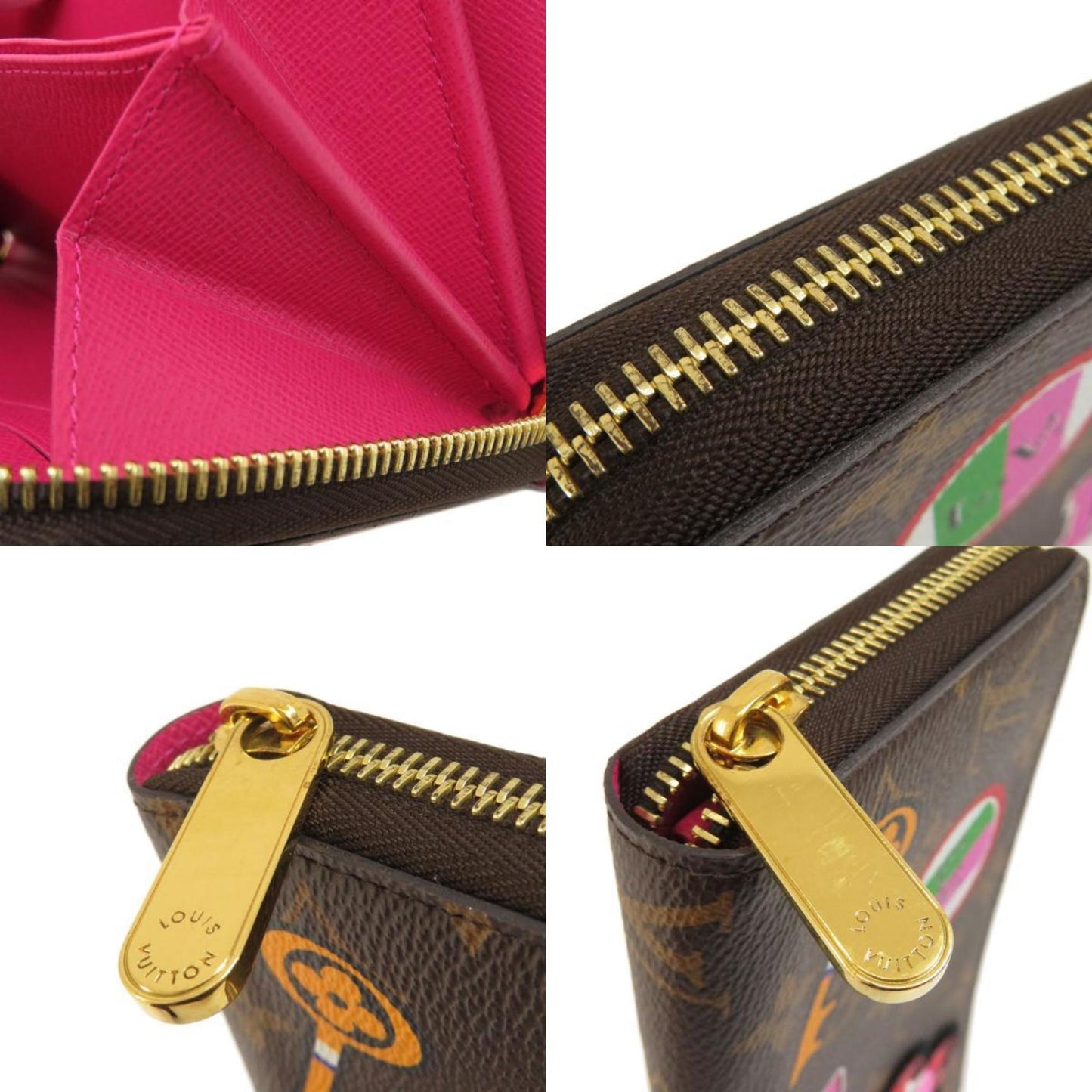 LOUIS VUITTON M63392 Zippy Patches Stories Long Wallet Monogram Canvas Women's