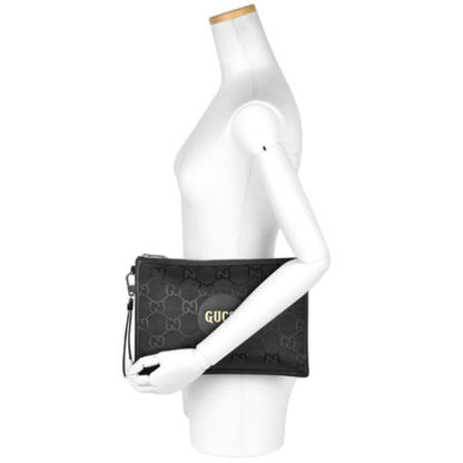 Gucci Off the Grid Clutch Bag Black GG Nylon Second Pouch 625598