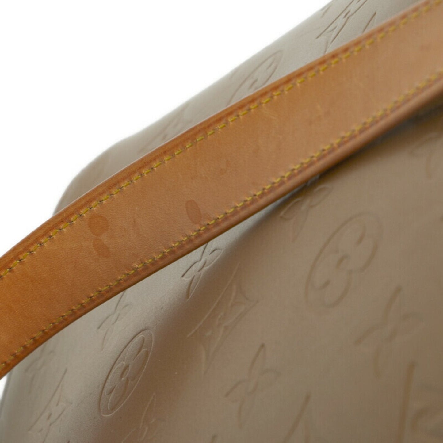 LOUIS VUITTON Monogram Matte Stockton Tote Bag M55117 Ambre Gold Leather Women's
