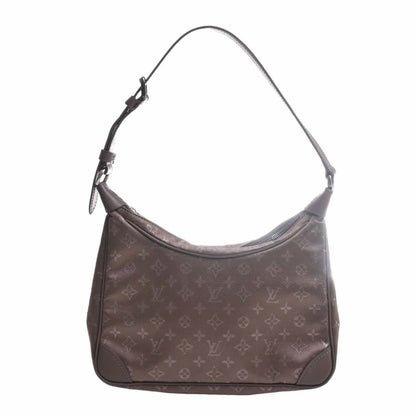 LOUIS VUITTON Monogram Satin Little Boulogne Handbag M92143 Brown Women's