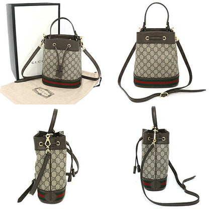 Gucci Ophidia GG Small Bucket Bag 2way Handbag Shoulder 550621 Brown Green Red
