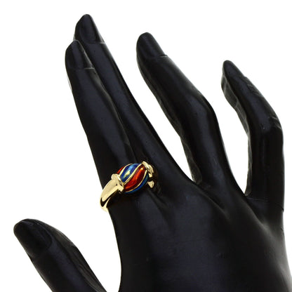 Gucci Enamel Ring K18 Yellow Gold Ladies Gucci