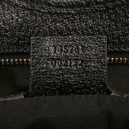 Gucci Horsebit Handbag 145761 Black Canvas Leather Ladies GUCCI
