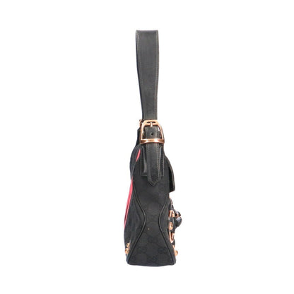 Gucci GG Horsebit Webbing Shoulder Bag Ladies
