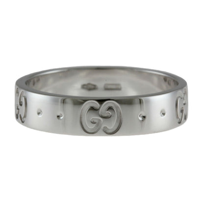 Gucci Icon Ring No. 7.5 18K K18 White Gold Women's