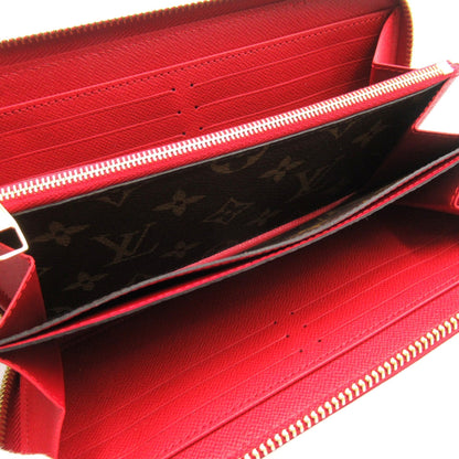 LOUIS VUITTON Zippy wallet Brown Red Cerise Monogram PVC coated canvas leather M61854