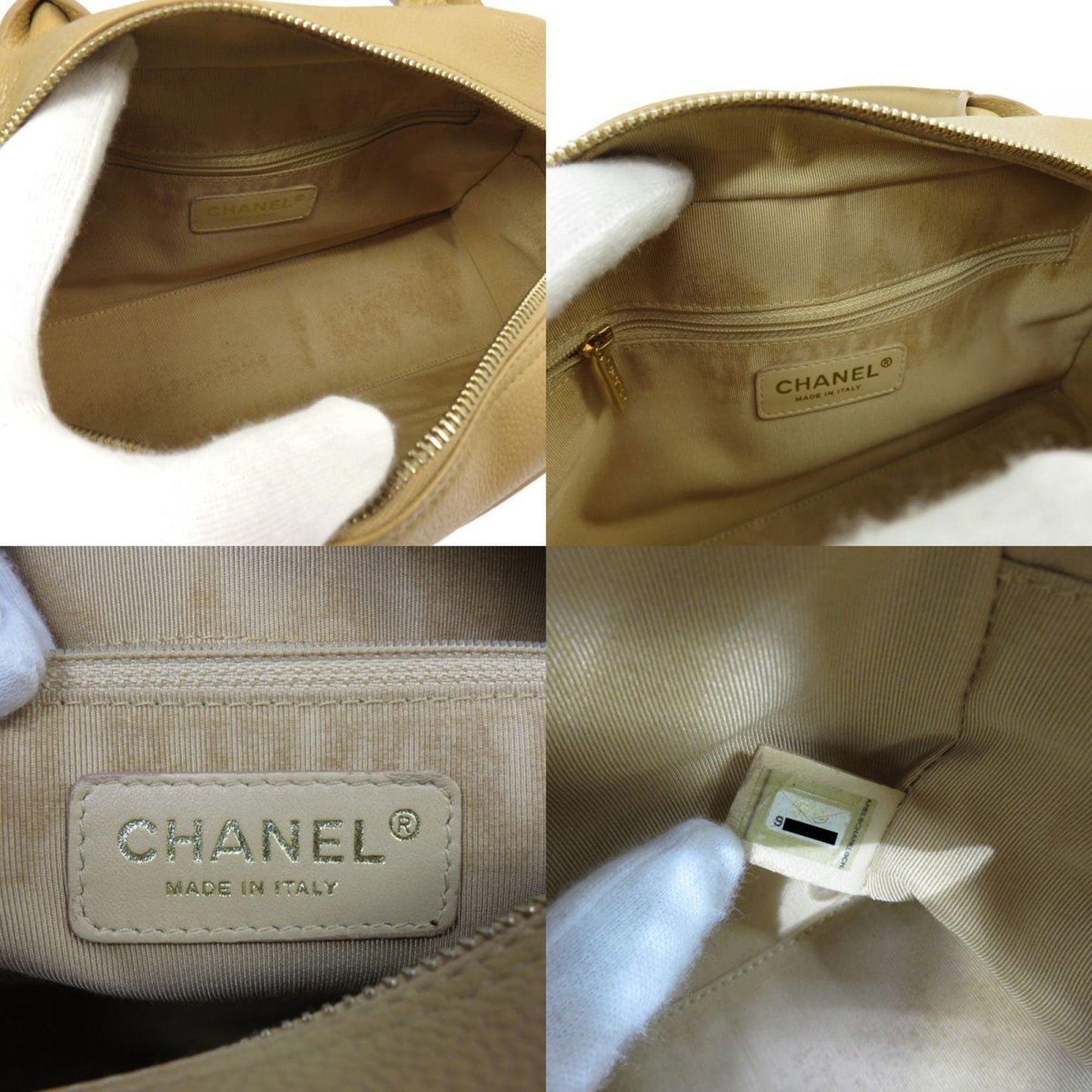 Chanel Caviar Leather Gold Handbag 2
