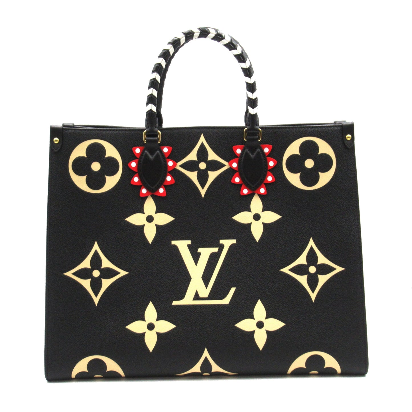 LOUIS VUITTON V Crafty On The Go GM Black Black Monogram empreinte leather M45373
