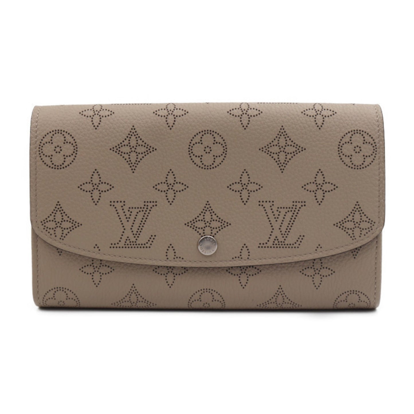 LOUIS VUITTON Portefeuille Iris Bifold Wallet M60144 Monogram Mahina Galle Beige Series Silver Hardware Long