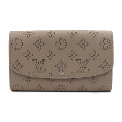LOUIS VUITTON Portefeuille Iris Bifold Wallet M60144 Monogram Mahina Galle Beige Series Silver Hardware Long
