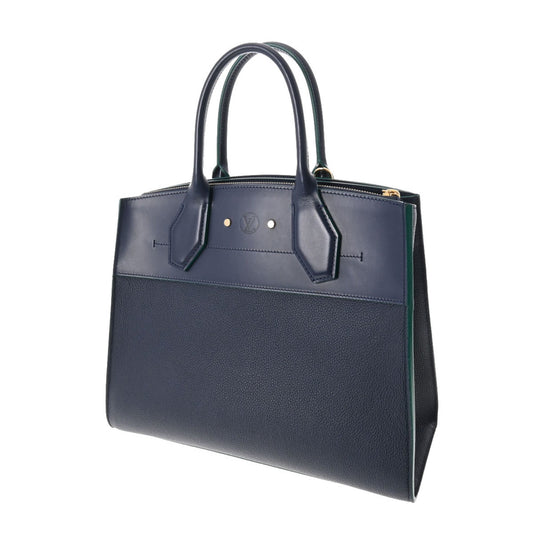 LOUIS VUITTON City Steamer MM Navy/Green Women's Leather Bag