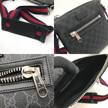 GUCCI Shoulder Bag Small GG Supreme 523599 Black