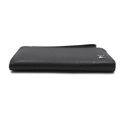 LOUIS VUITTON Zippy Dragonne Black Black Taiga leather M69409