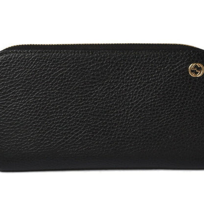 Gucci Wallet GUCCI Long Wallet/Petit Marmont Leather Black Round 449347 Outlet
