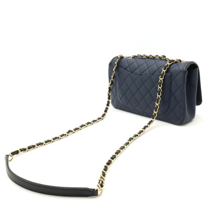 Chanel Flap 25 Caviar Leather Navy Shoulder Bag