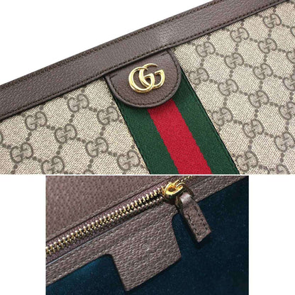 Gucci Ophidia GG Supreme Medium Shoulder Bag Leather Beige Brown 503876