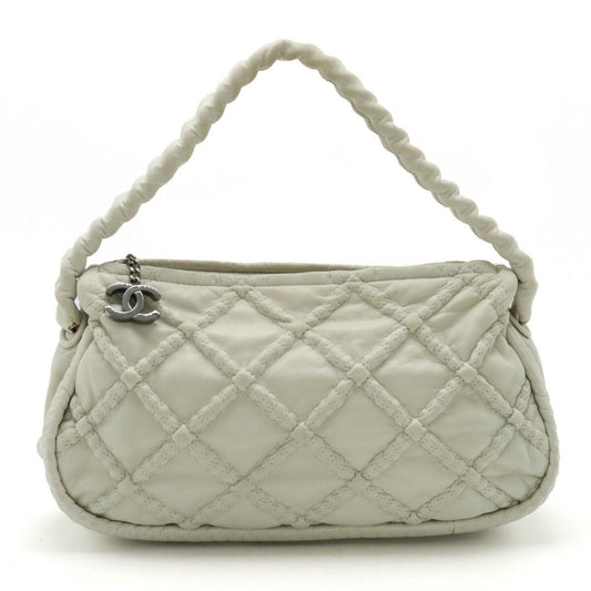 CHANEL Chanel Matelasse Ultra Stitch Shoulder Bag Leather Off-White