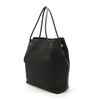 Gucci GG nylon tote bag shoulder leather black 152279