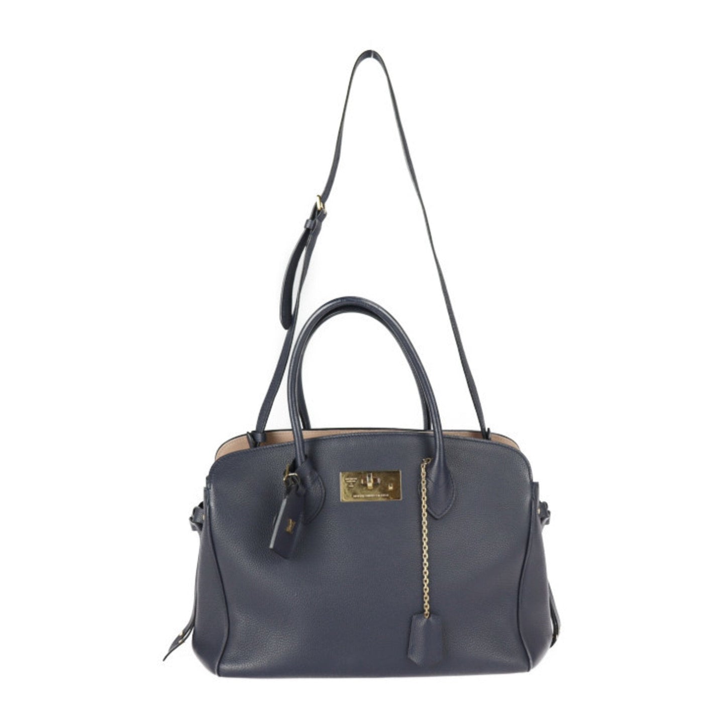 LOUIS VUITTON Mira MM Handbag M53948 Taurillon Leather Blue Marine 2WAY Gold Hardware