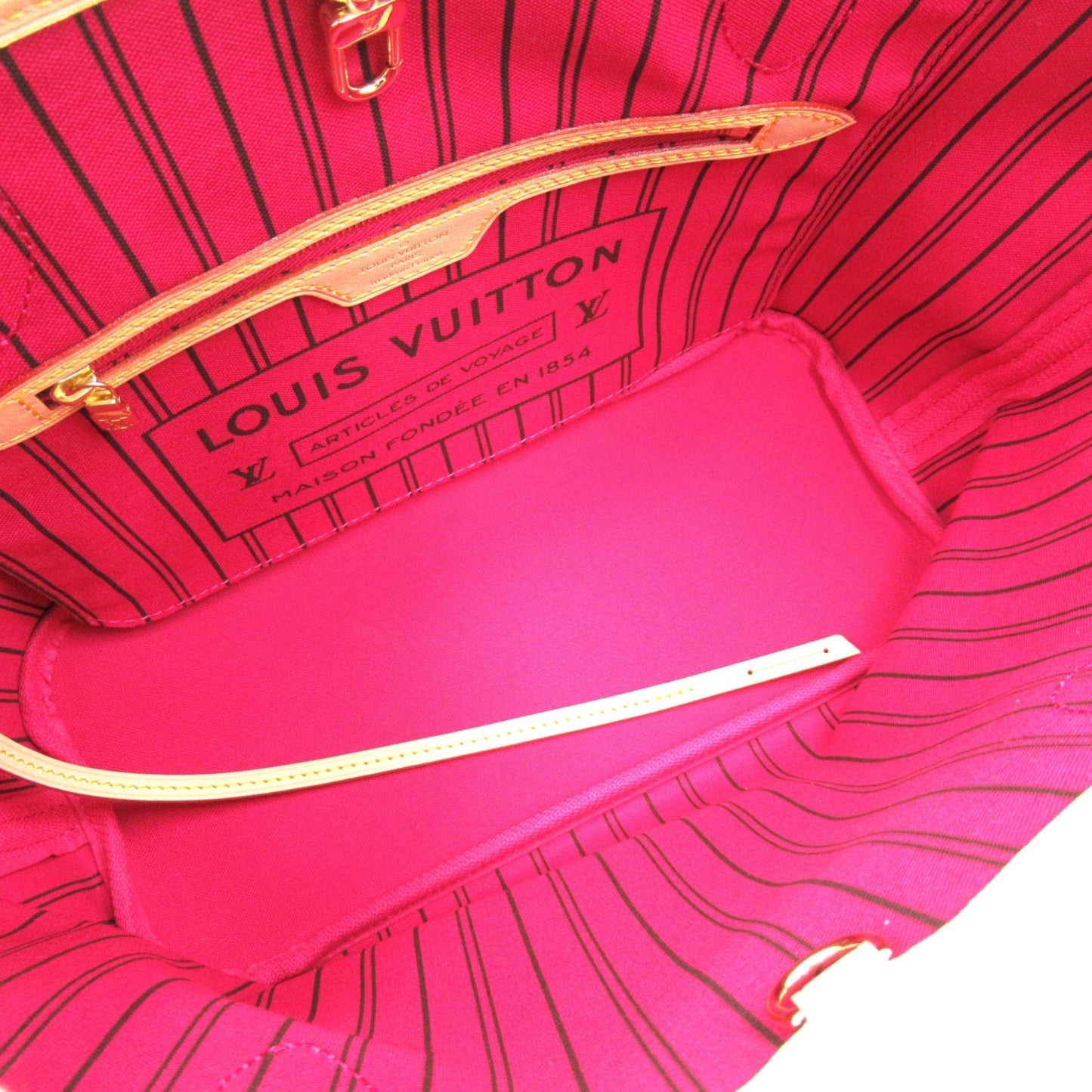 LOUIS VUITTON Never full PM Brown Fuchsia Monogram PVC coated canvas M41245
