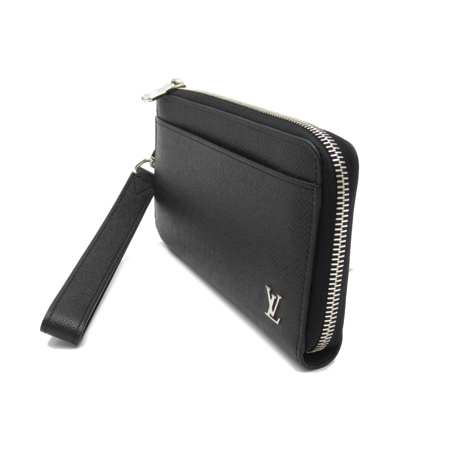 LOUIS VUITTON Zippy Dragonne Black Black Taiga leather M69409