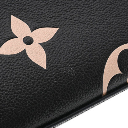 LOUIS VUITTON Monogram Implant Petit Palais PM Black Beige M58913 Women's Leather Bag