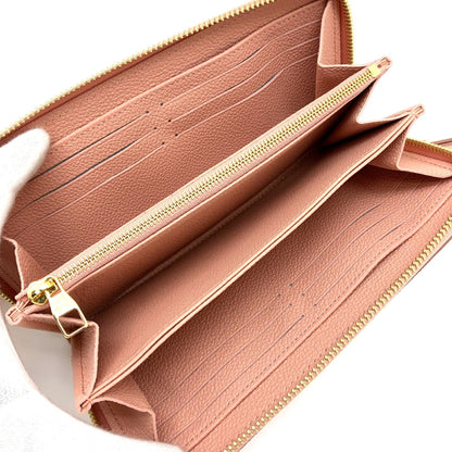 LOUIS VUITTON Zippy Wallet M81645 Leather Implant Rose Trianon Claim Gold Hardware Round Zipper Long Women's