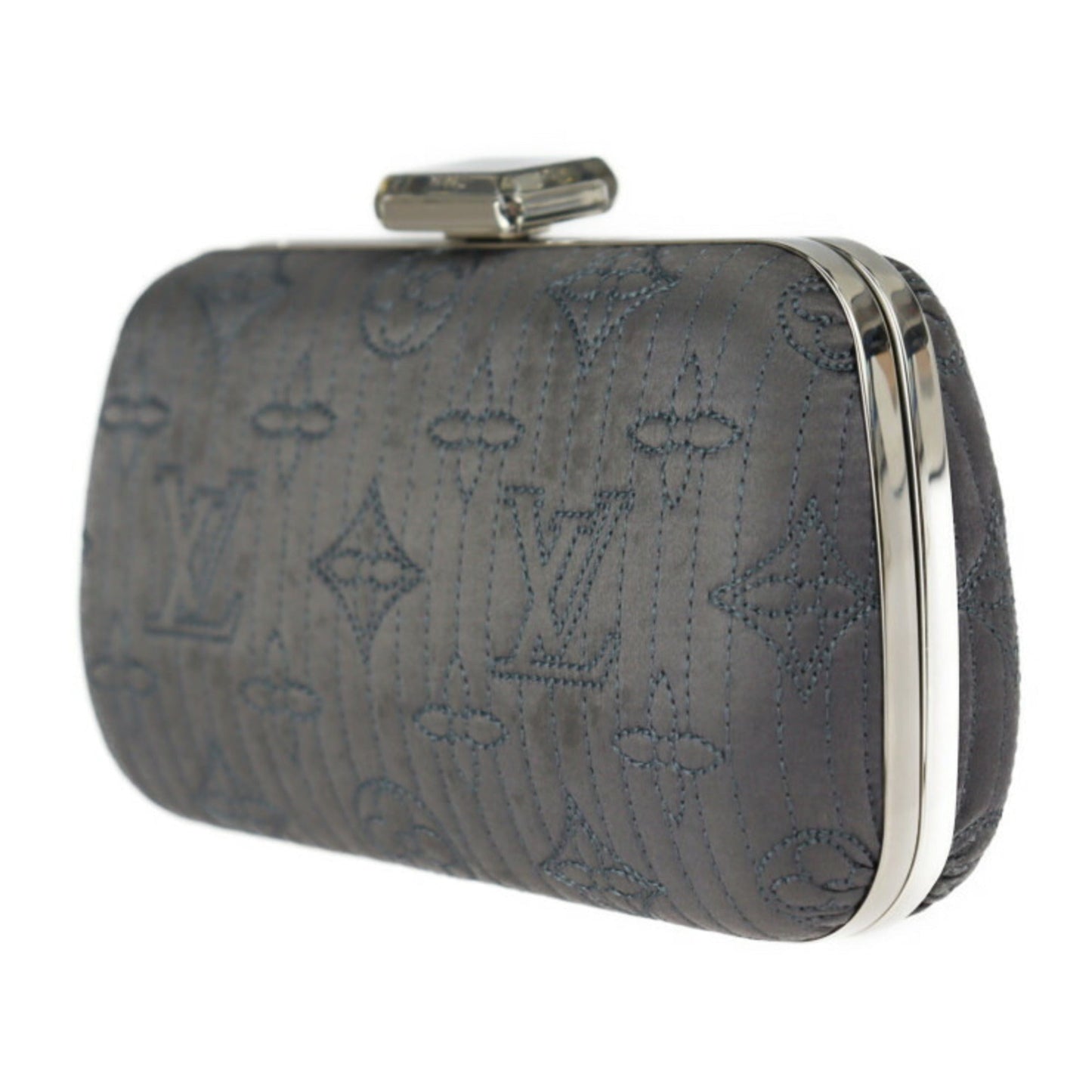 LOUIS VUITTON Minaudiere Clutch Bag M95802 Monogram Motard Gray Series Silver Metal Fittings 2WAY Chain Shoulder Clasp