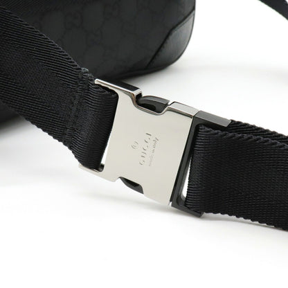 Gucci GG Nylon Waist Bag Pouch Body Leather Black 336672