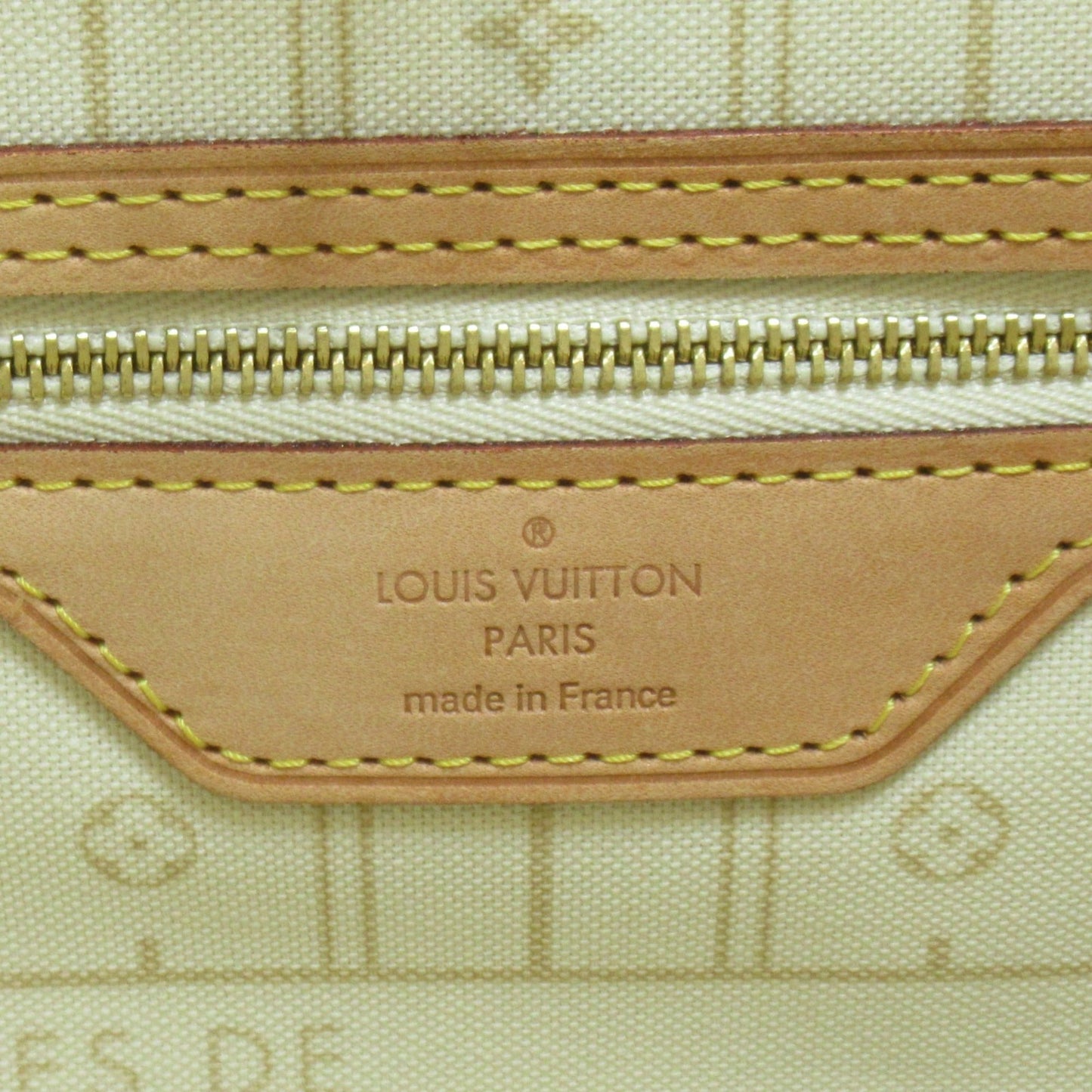 LOUIS VUITTON Neverfull MM Ivory Damier Azur PVC coated canvas N51107