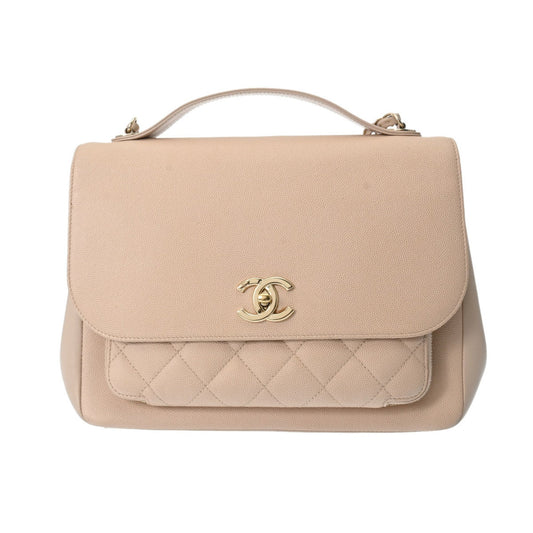 CHANEL Chanel Matelasse Affinity Large Beige Women's Caviar Skin Shoulder Bag