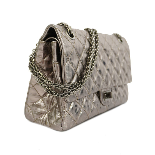 CHANEL  2.55 W Flap W Chain Lambskin Women's Patent Leather Shoulder Bag