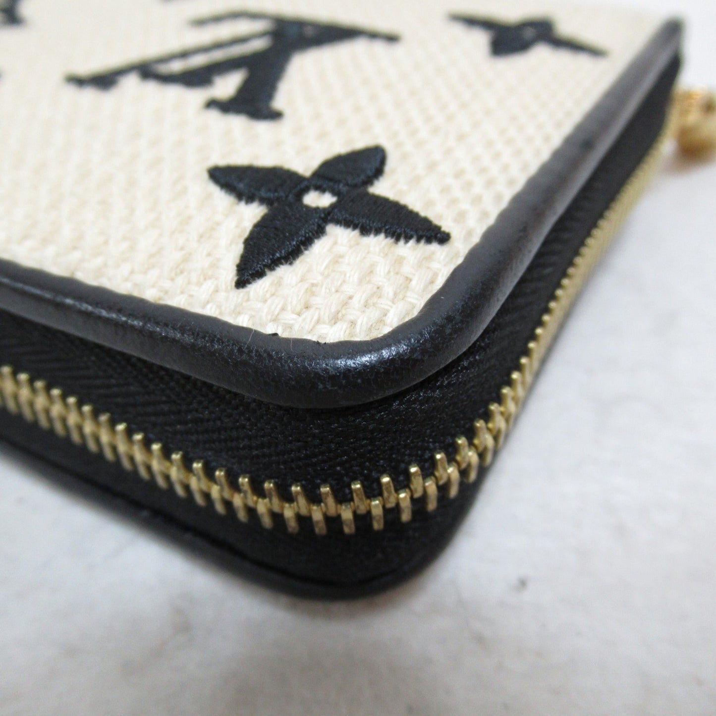 LOUIS VUITTON LV by the Pool Zippy Wallet Round Long Wallet Black Natural cotton M82529