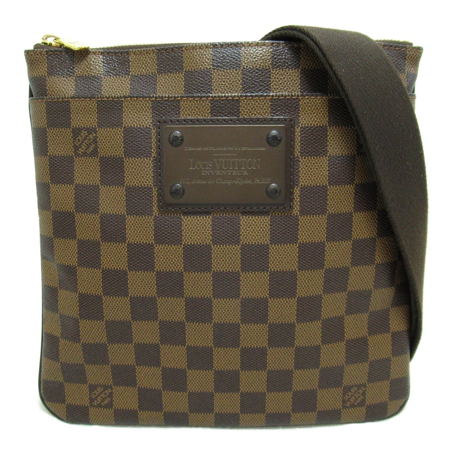 LOUIS VUITTON Pochette Platt Brooklyn Brown Ebene Damier PVC coated canvas N41100
