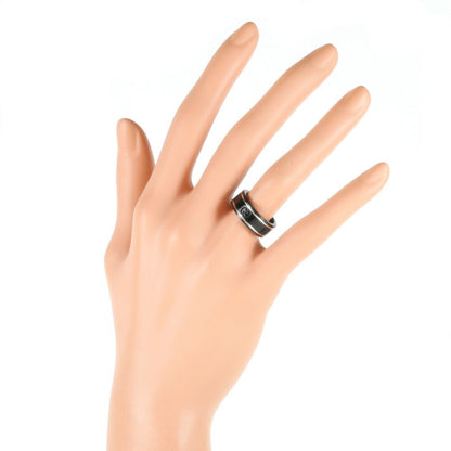 Gucci Ring Icon Thin Band Black Corundum # 9 8.5 Ladies Metal