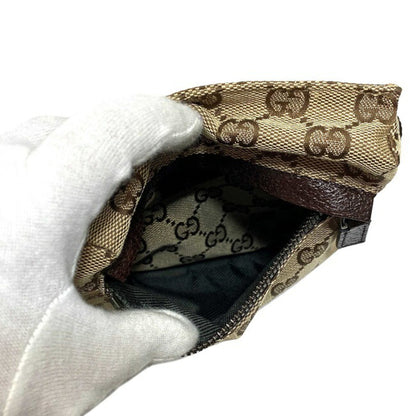 Gucci Body Bag Beige Brown GG Canvas 28566 002058 Waist Pouch Leather GUCCI Belt Velcro Women's Men's Unisex