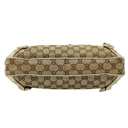Gucci Bag Ladies Shoulder Handbag Abbey GG Canvas Brown Beige Ivory White 130738