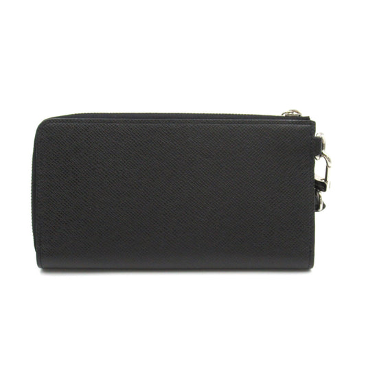 LOUIS VUITTON Zippy Dragonne Black Black Taiga leather M69409