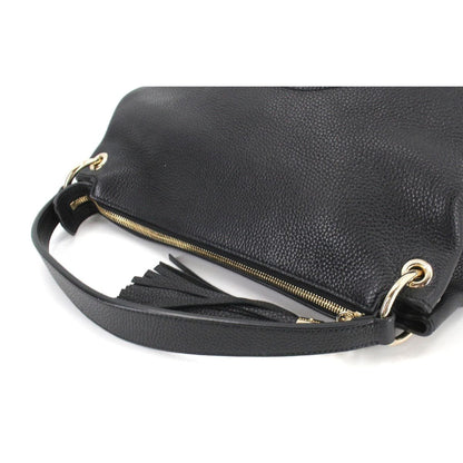 Gucci Soho 2way Shoulder Bag Leather Black 536194 Gold Hardware SOHO