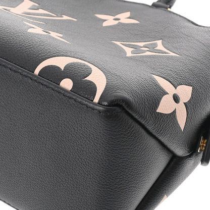 LOUIS VUITTON Monogram Implant Petit Palais PM Black Beige M58913 Women's Leather Bag